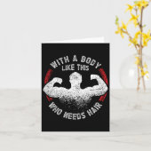 この体で髪なんて必要ない ハゲたパパ 面白い カード (黄色い花)