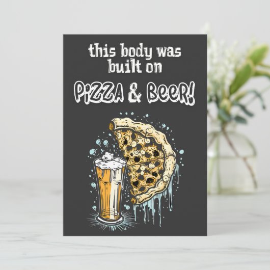 この体はピザとビールのおもしろいミーム 招待状 (スタンド正面)