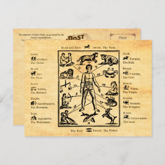 この体は、十二星座によって管理される ポストカード (正面/裏面)