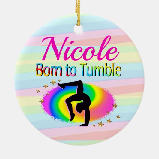 この体操選手は転げ生まれた セラミックオーナメント (裏面)