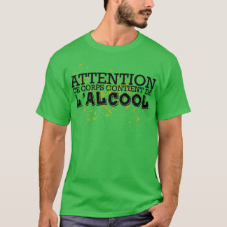 この体警告はアルコールを含む Tシャツ