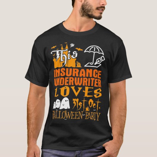 この保険の引受人は10月31日のハロウィーを愛する Tシャツ (正面)