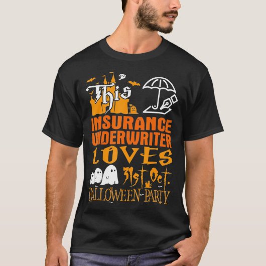 この保険の引受人は10月31日のハロウィーを愛する Tシャツ (正面)