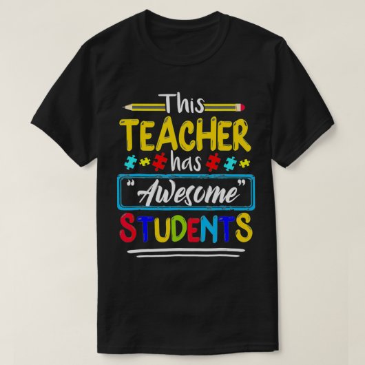 この先生は素晴らし生徒パズル自閉症Aw Tシャツ (デザイン正面)