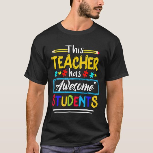 この先生は素晴らし生徒パズル自閉症Aw Tシャツ (正面)