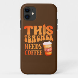 この先生は、コーヒーおもしろい先生コーヒー引用文を必要とする iPhone 11 ケース