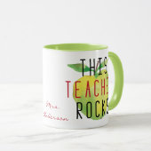 この先生岩パーソナライズされた石 マグカップ (正面右)