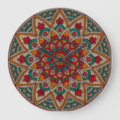 この光沢があるcolorfuのmetallizerのガラス芸術の柱時計 ラージ壁時計 (正面)