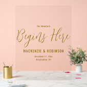 この冒険はエレガントなウェディングウェルカム アクリルサイン