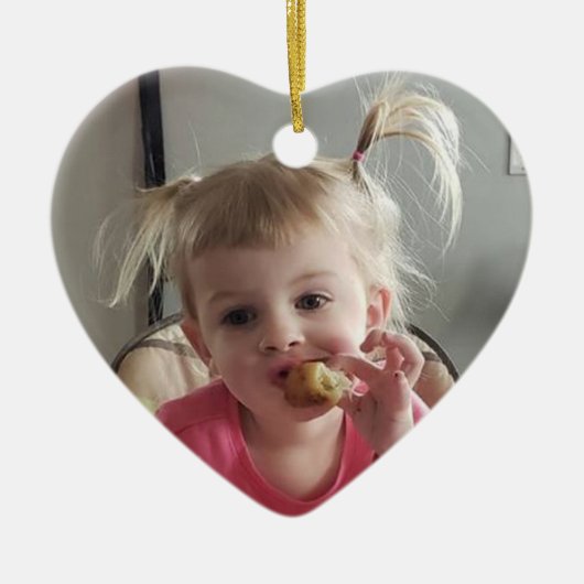 この写真に写真を追加パーソナライズされた セラミックオーナメント (正面)