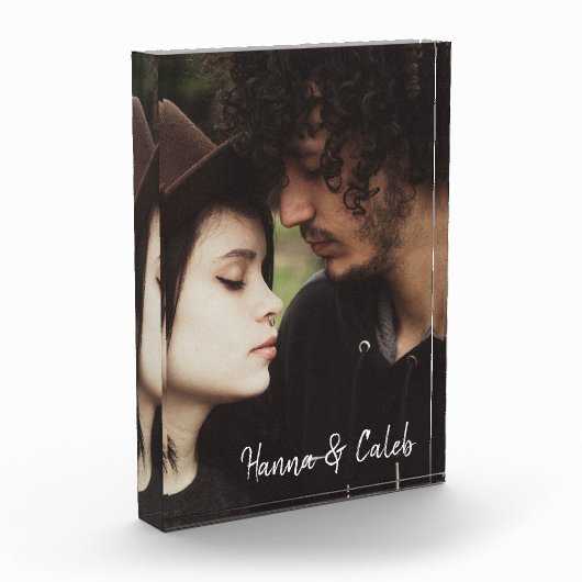 この写真に名前を追加パーソナライズされたする フォトブロック (左)