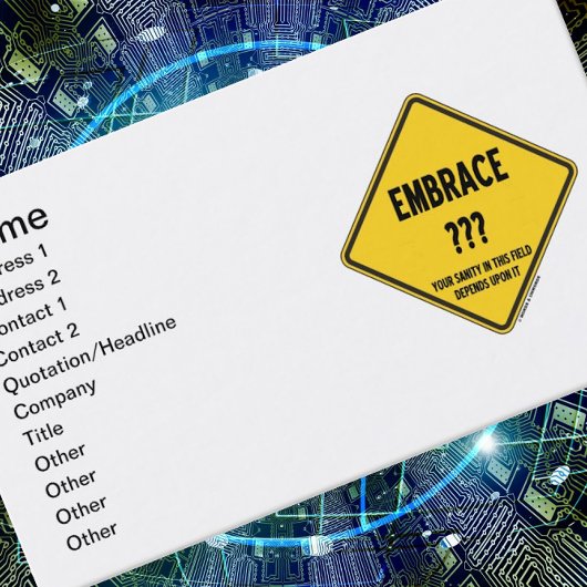 この分野のサインであなたの正気を不確実に受け入れる 名刺