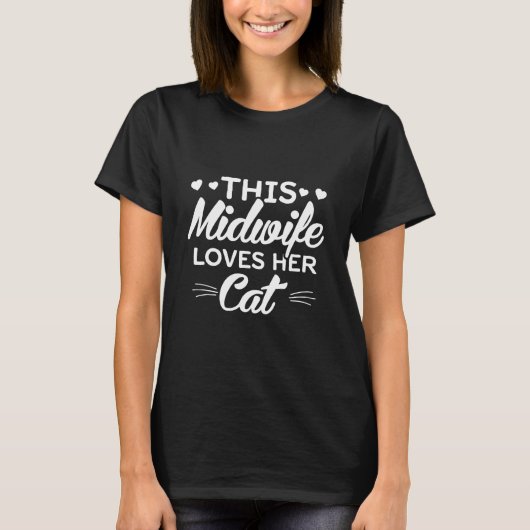 この助産師は猫を愛している | Midwids Doulas Gift Tシャツ (正面)