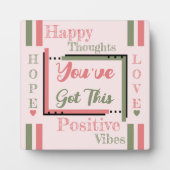 この勇気付けられる得ピンク緑 フォトプラーク (正面)