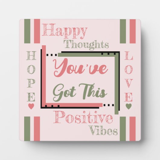 この勇気付けられる得ピンク緑 フォトプラーク (正面)