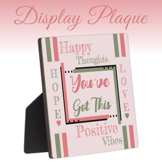 この勇気付けられる得ピンク緑 フォトプラーク