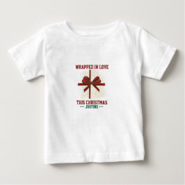 この包まれたクリスマスを愛して | パーソナライズされたベビー ベビーTシャツ