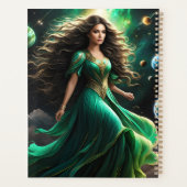 この印象的な女性は暗い波状の髪を持っているカスカ プランナー手帳 (裏面)