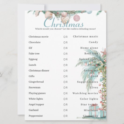 この又はその沿岸クリスマスゲームカード シーズンカード (正面)