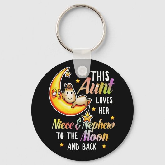 この叔母は姪の甥を月に愛している キーホルダー (正面)