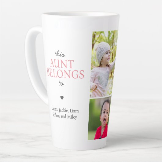 この叔母は引用文写真カスタムコラージュに属している カフェラテマグ (左アングル)