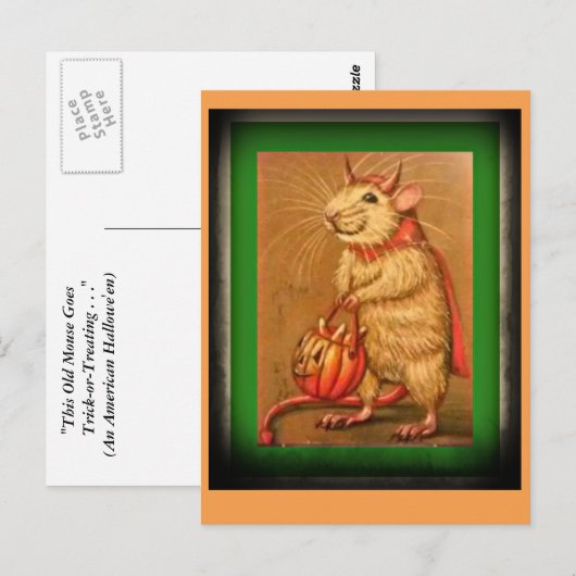 この古いネズミ ポストカード (正面/裏面)