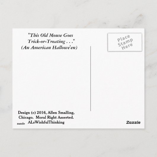 この古いネズミ ポストカード (裏面)