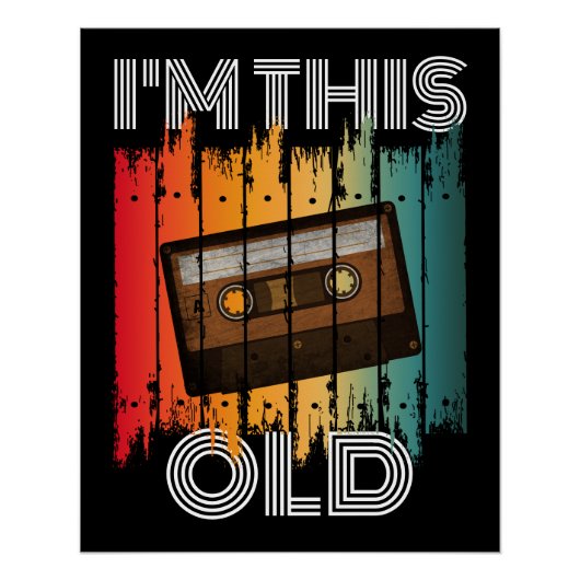 この古いレトロクラシックカセットテープ ポスター (正面)