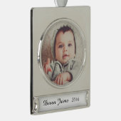 この可愛いオーナメントに写真を追加 シルバープレートバナーオーナメント (右)