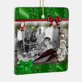 この可愛いクリスマスフレームをパーソナライズオーナメント セラミックオーナメント (右)
