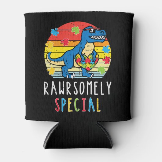 この可愛いトレックス・ディノRawrsomely特別Tシャツを手に入れる 缶クーラー (正面)