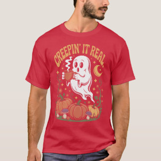 この可愛いレトロハロウィンイラストのカップはCreepin It Realの気分を盛り上げてくれるで Tシャツ