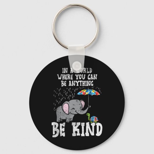 この可愛い世界を手に入れ可愛いゾウTu キーホルダー (正面)