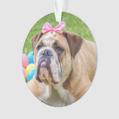 この可愛い犬の写真と名前を追加する オーナメント (正面)