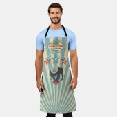 この台所はサーカスのヴィンテージストライプの象だ エプロン (着用した状態)