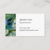 この名刺の青い緑に深いを飛び込む 名刺 (裏面)