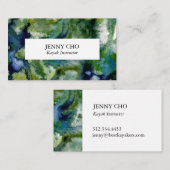 この名刺の青い緑に深いを飛び込む 名刺 (正面/裏面)