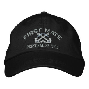この名前の場所をFirst Mateでパーソナライズ航海のする 刺繍入りキャップ