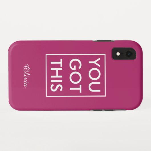 この名得前はマゼンタやる気を起こさせる引用文 Case-Mate iPhoneケース (裏面(横))