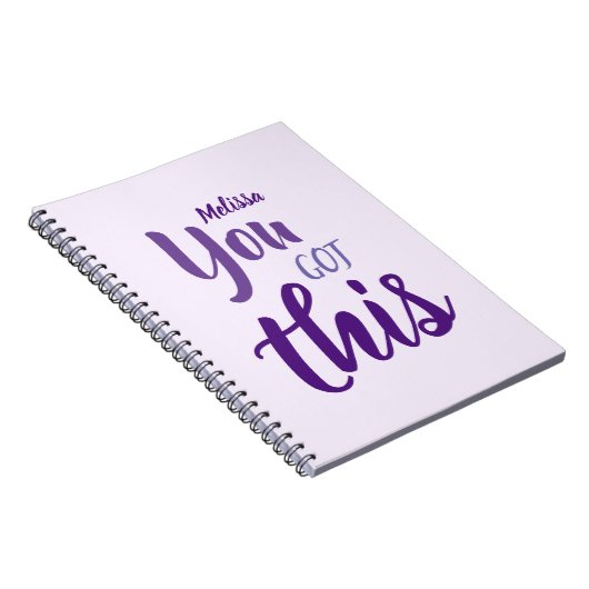 この名得前パーソナライズされたパープルノート ノートブック (右側)