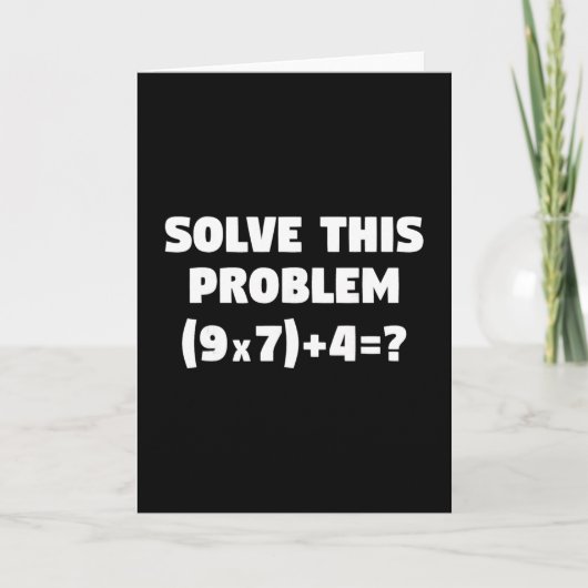 この問題を解いて (9x7)+4=67 面白い小学校算数 カード (正面)