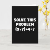 この問題を解いて (9x7)+4=67 面白い小学校算数 カード (黄色い花)