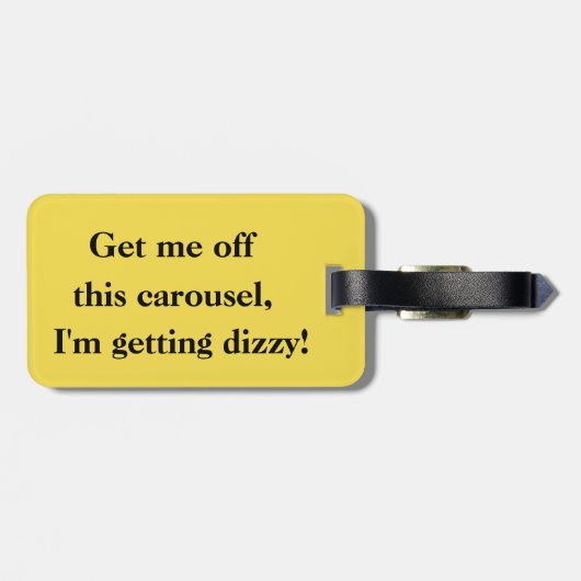 この回転木馬を離れて私を得て下さい! 荷物のラベル ラゲッジタグ (裏面横)