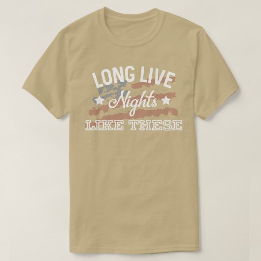 この国の音楽の歌詞のような長いライブナイト Tシャツ (デザイン正面)