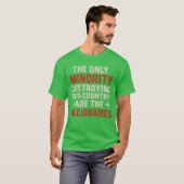 この国を破壊している唯一の少数派は、 Tシャツ (正面フル)