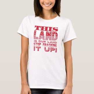 「この土地は…」 フラグはっきりしたプリント Tシャツ