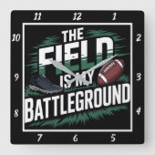 この場は僕の戦場だ スクエア壁時計 (正面)