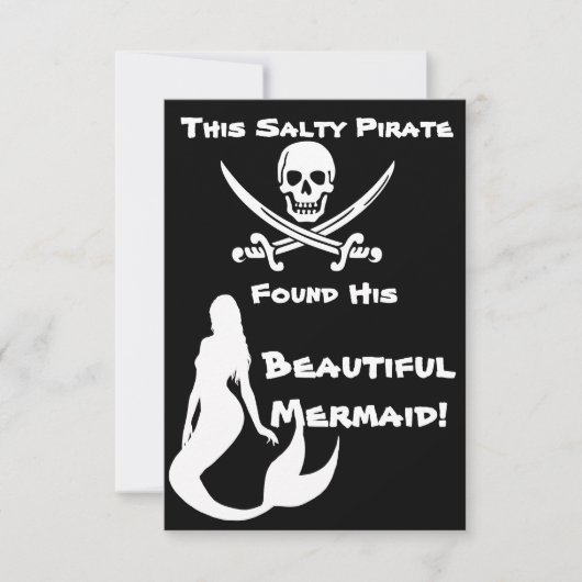 この塩辛い海賊は彼の美しい人魚を見つけた 招待状 (正面)