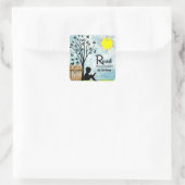 この夏によってカスタマイズ先生にステッカーを読んで下さい スクエアシール (バッグ)