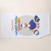 この夏の休暇にぴったりな、かわいいカスタムグース ビーチタオル (正面)